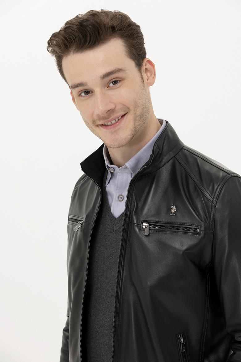 Erkek Siyah Deri Ceket - 50270025008