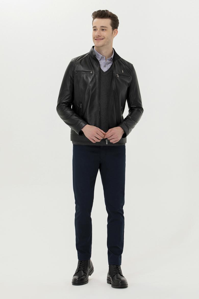 Erkek Siyah Deri Ceket - 50270025008
