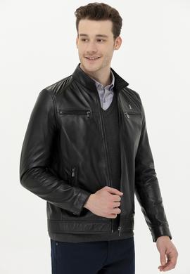 Erkek Siyah Deri Ceket - 50270025008