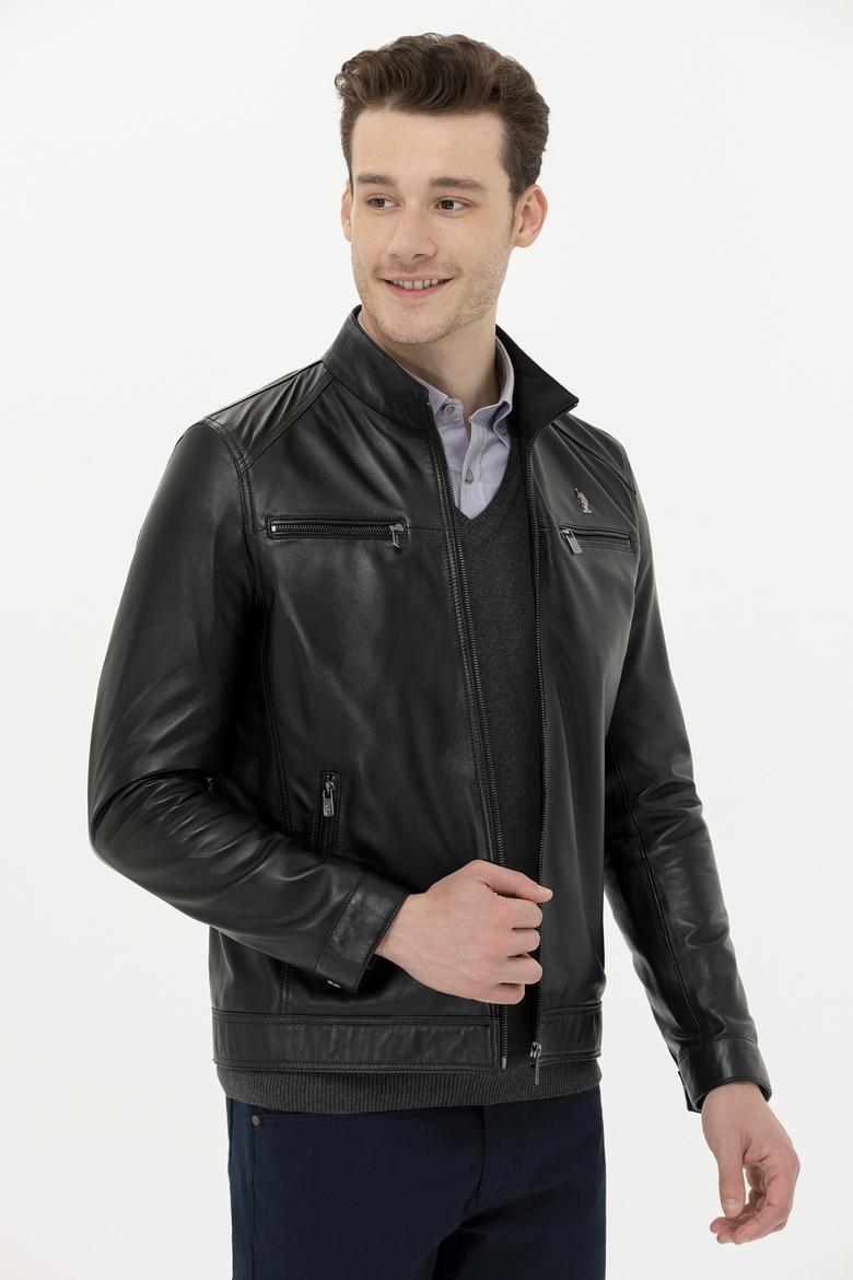 Erkek Siyah Deri Ceket - 50270025008