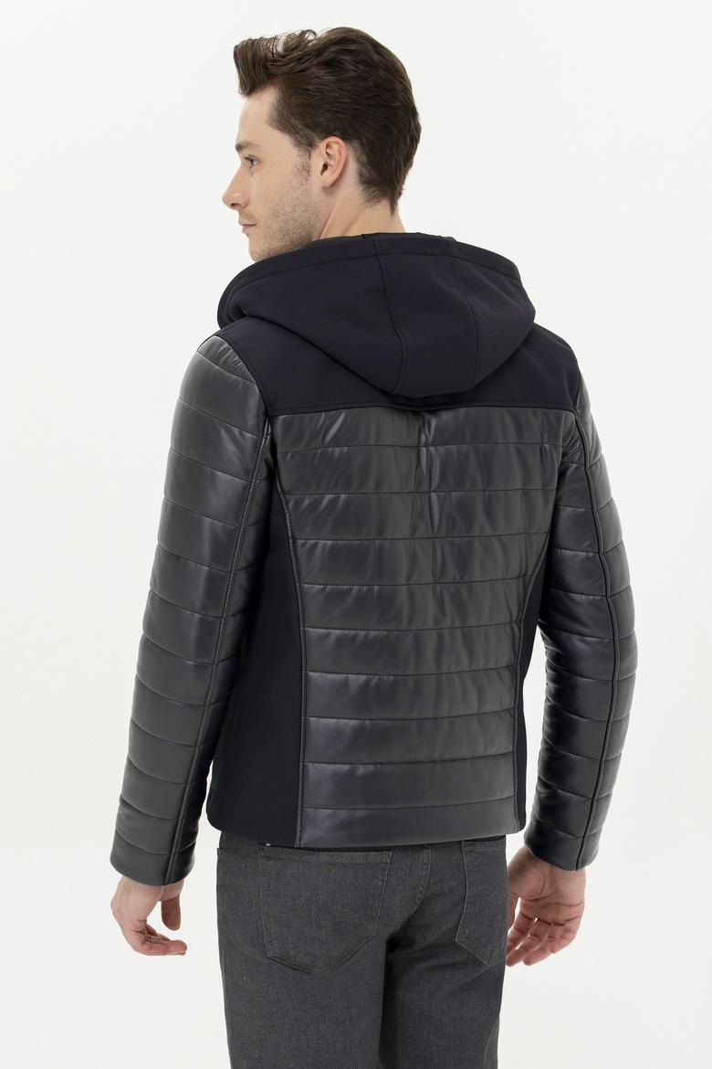 Erkek Lacivert Deri Ceket - 50270026004