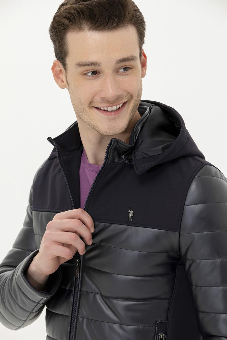 Erkek Lacivert Deri Ceket - 50270026004