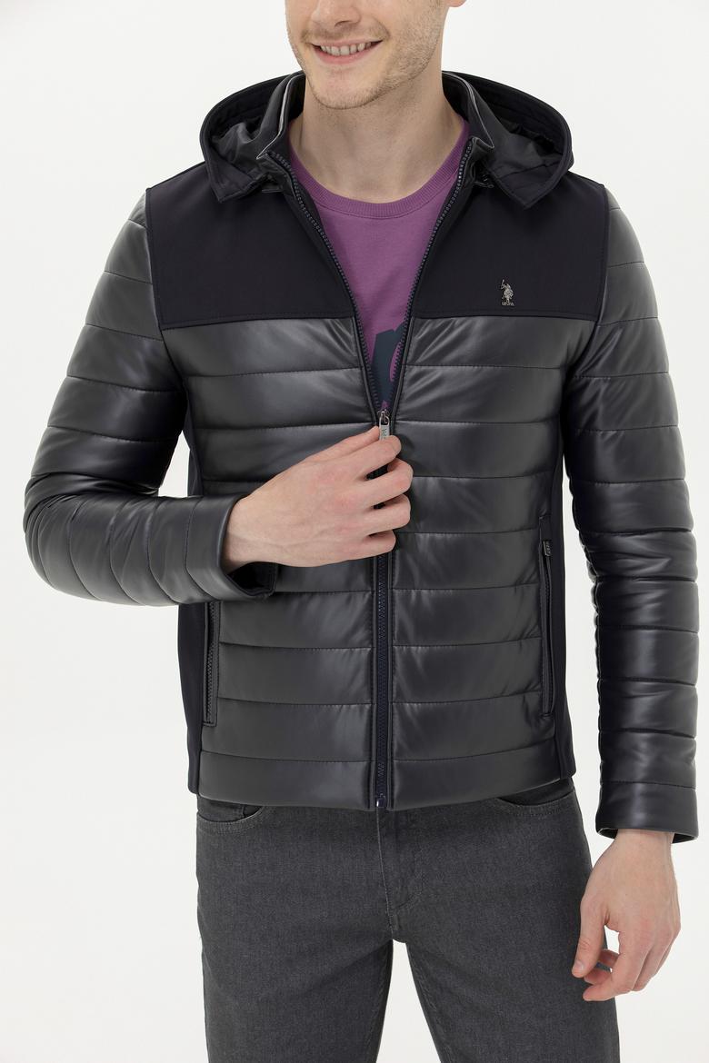 Erkek Lacivert Deri Ceket - 50270026004