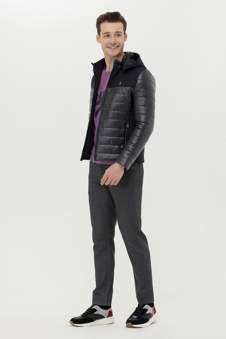 Erkek Lacivert Deri Ceket - 50270026004