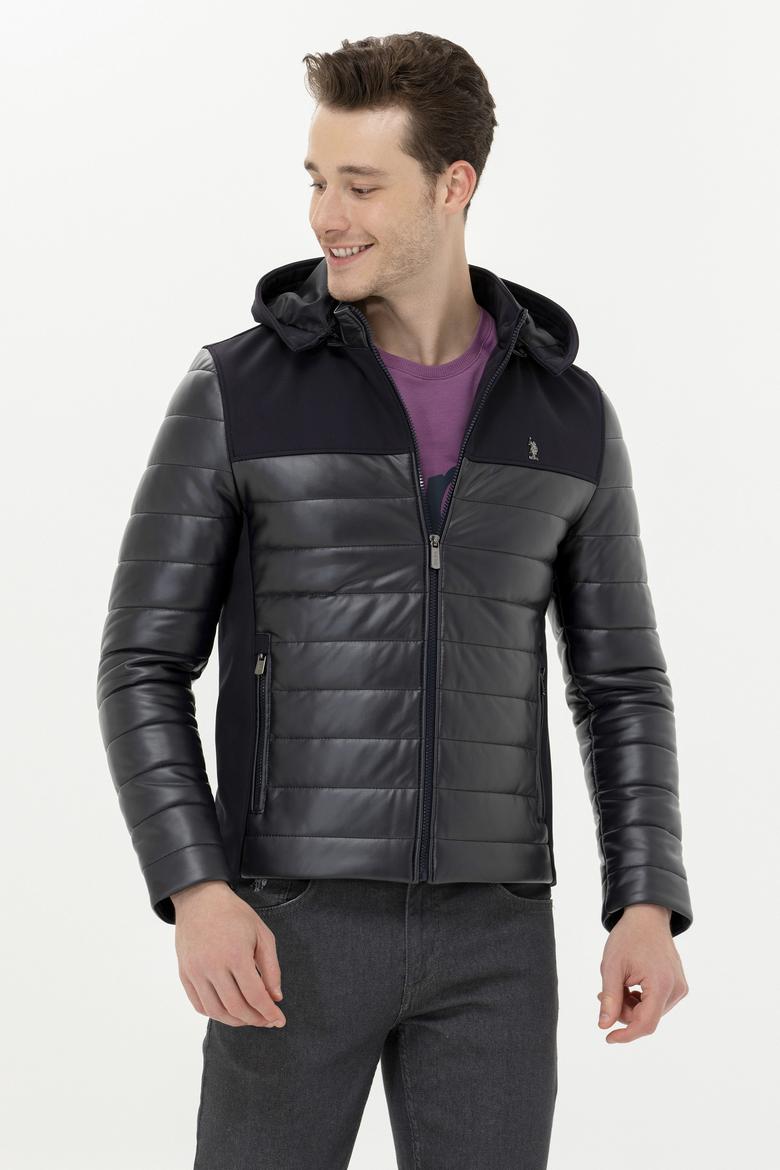 Erkek Lacivert Deri Ceket - 50270026004