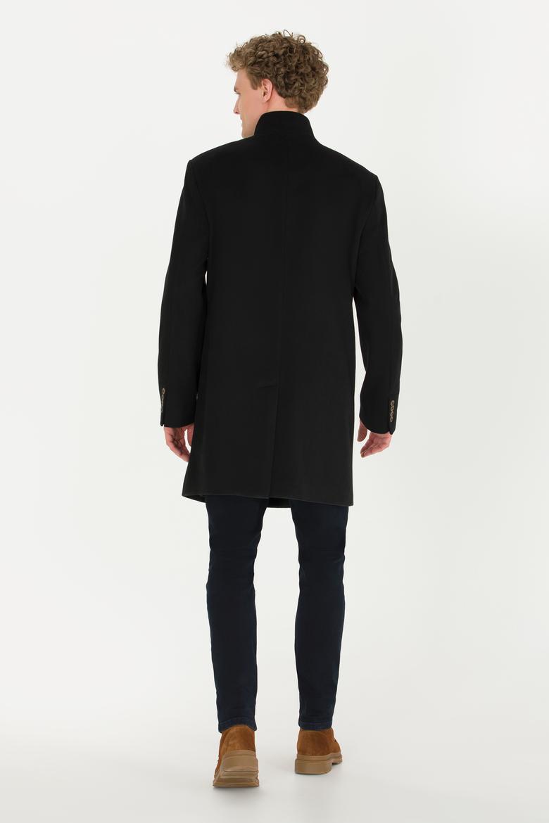 Erkek Koyu Antrasit Kaşe Kaban - 50256298013