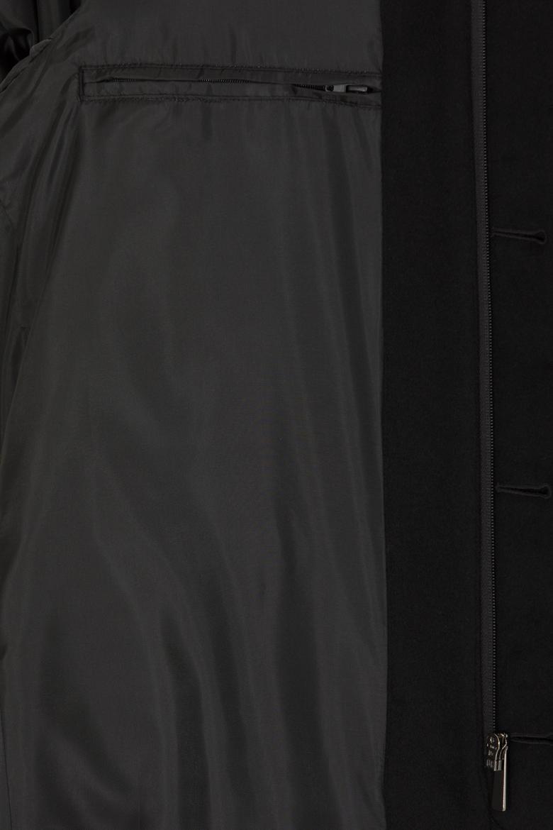 Erkek Koyu Antrasit Kaşe Kaban - 50256298013