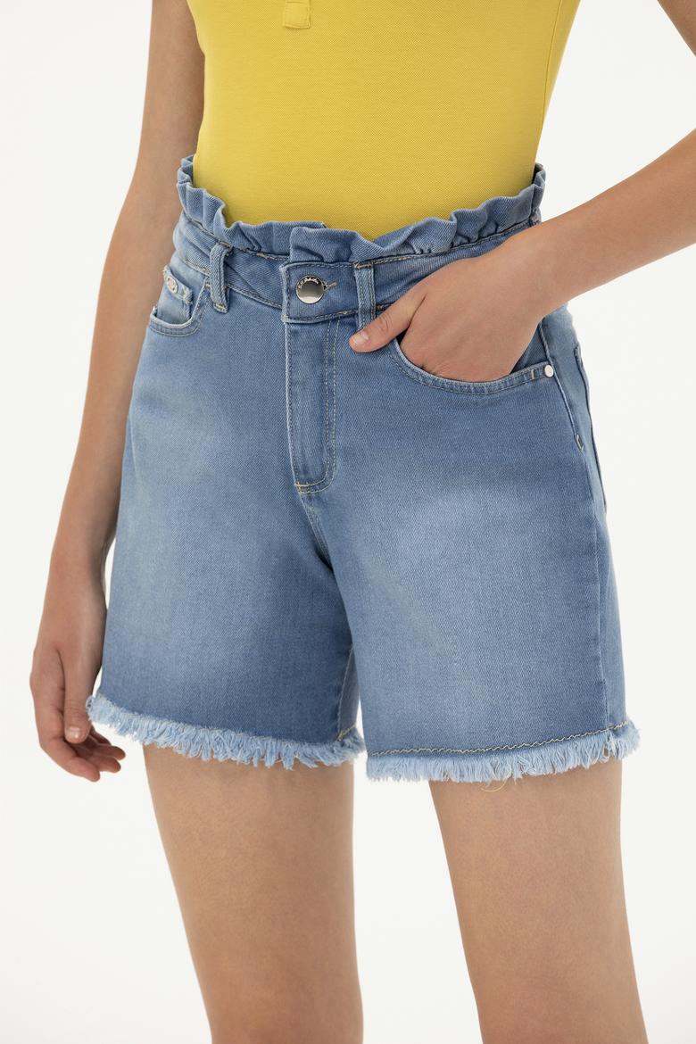 Kadın Mavi Jean Şort - 50246361002
