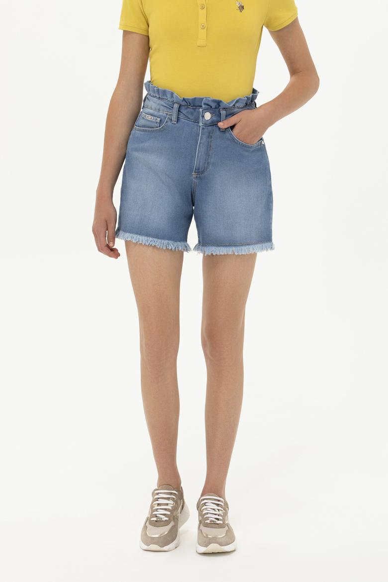 Kadın Mavi Jean Şort - 50246361002