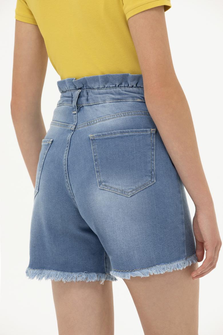 Kadın Mavi Jean Şort - 50246361002