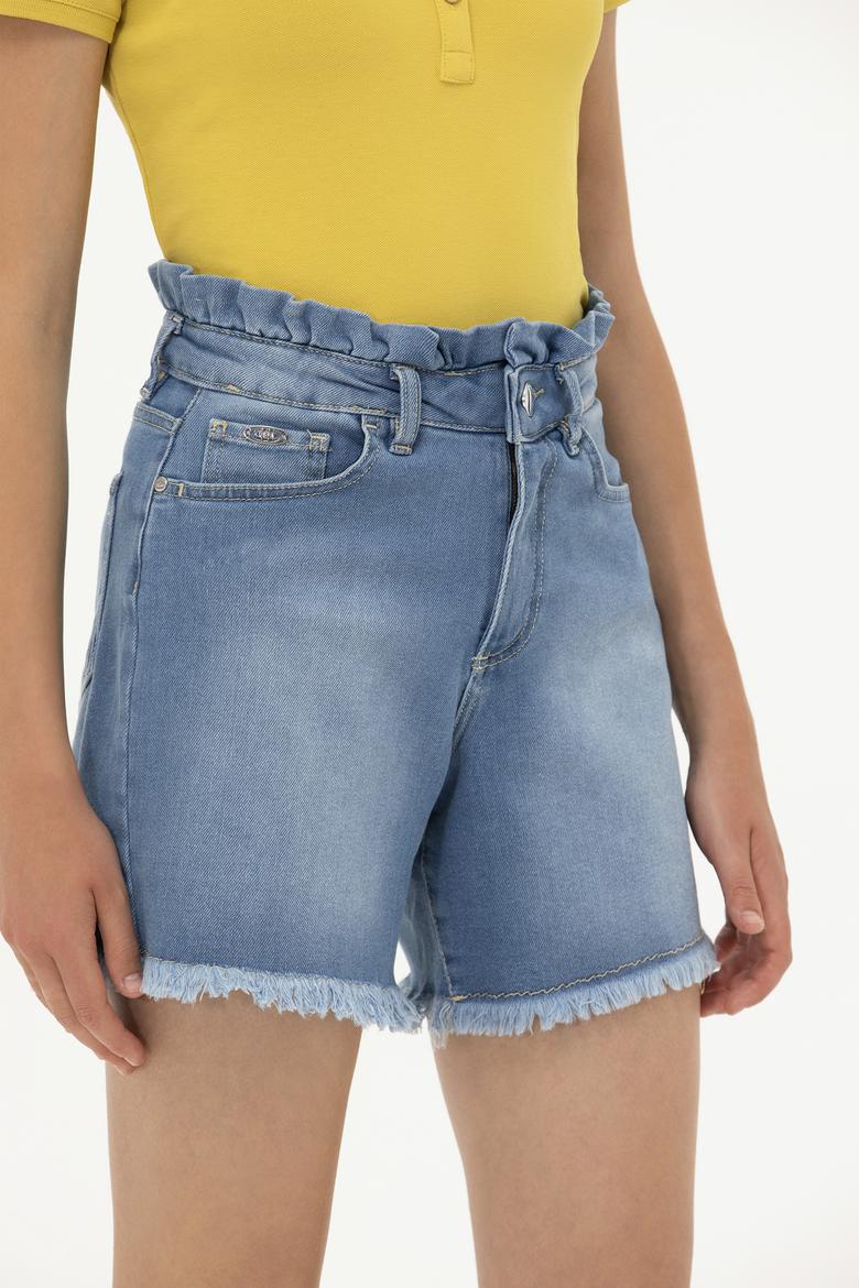 Kadın Mavi Jean Şort - 50246361002