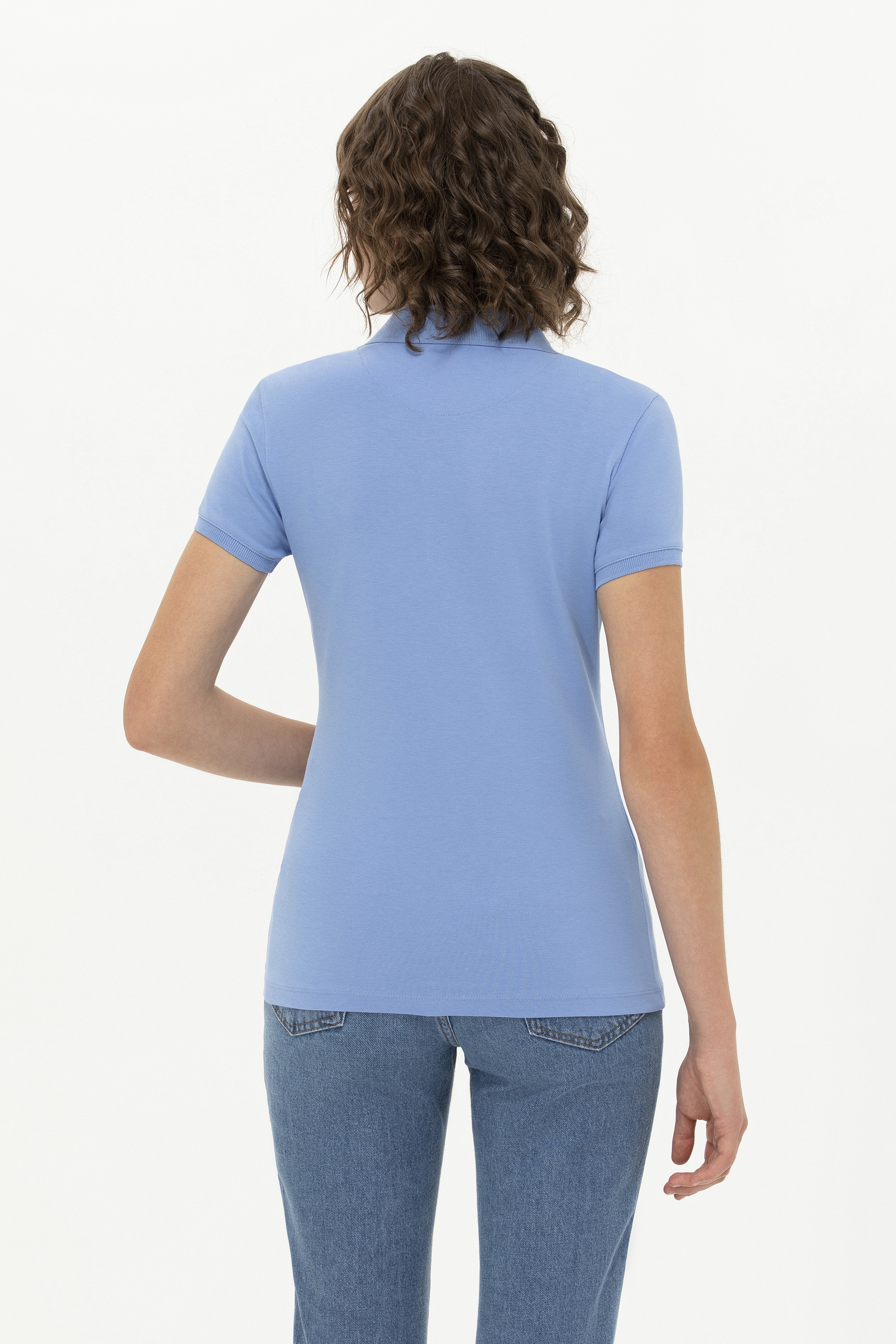 Kadın Saks Basic Tişört - Image 5
