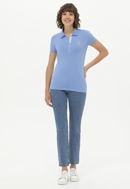 Kadın Saks Basic Tişört - 50248993020