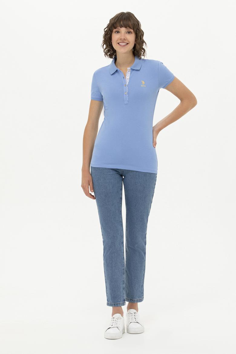 Kadın Saks Basic Tişört - 50248993020