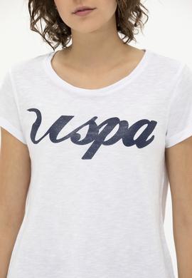 Kadın Beyaz Bisiklet Yaka Tişört - 50251960005