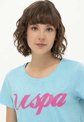 Kadın Turkuaz Bisiklet Yaka Tişört - 50251960012