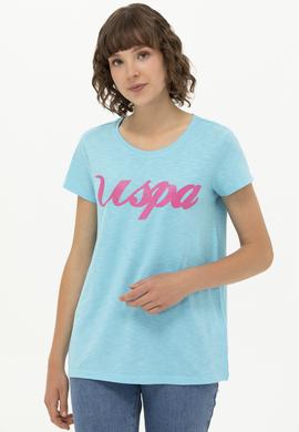 Kadın Turkuaz Bisiklet Yaka Tişört - 50251960012