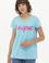 Kadın Turkuaz Bisiklet Yaka Tişört