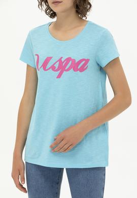 Kadın Turkuaz Bisiklet Yaka Tişört - 50251960012