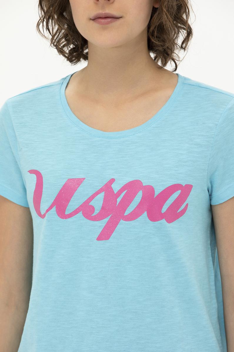 Kadın Turkuaz Bisiklet Yaka Tişört