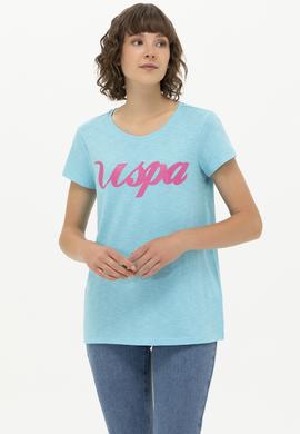 Kadın Turkuaz Bisiklet Yaka Tişört - 50251960012