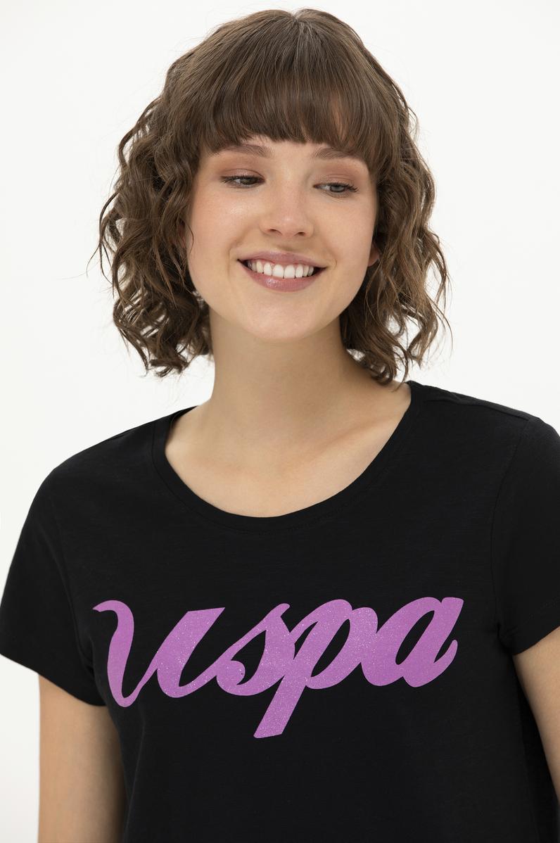 Kadın Siyah Bisiklet Yaka Tişört