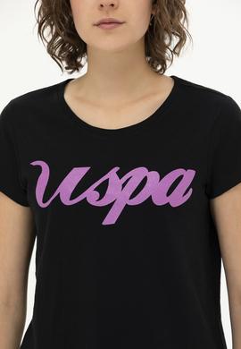 Kadın Siyah Bisiklet Yaka Tişört - 50251960022