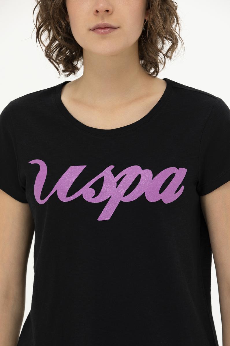 Kadın Siyah Bisiklet Yaka Tişört