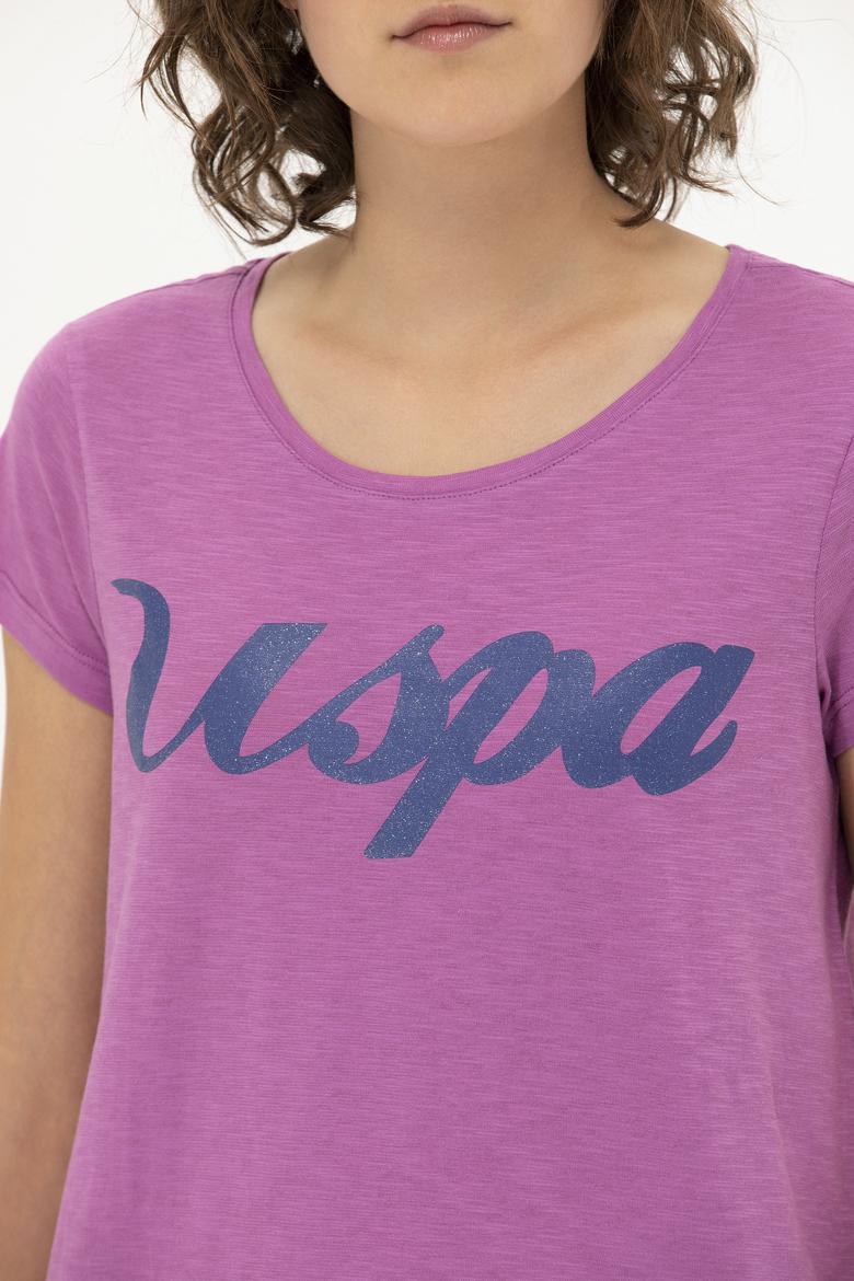 Kadın Menekşe Bisiklet Yaka Tişört - 50251960029