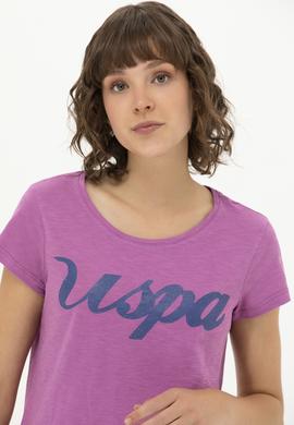 Kadın Menekşe Bisiklet Yaka Tişört - 50251960029