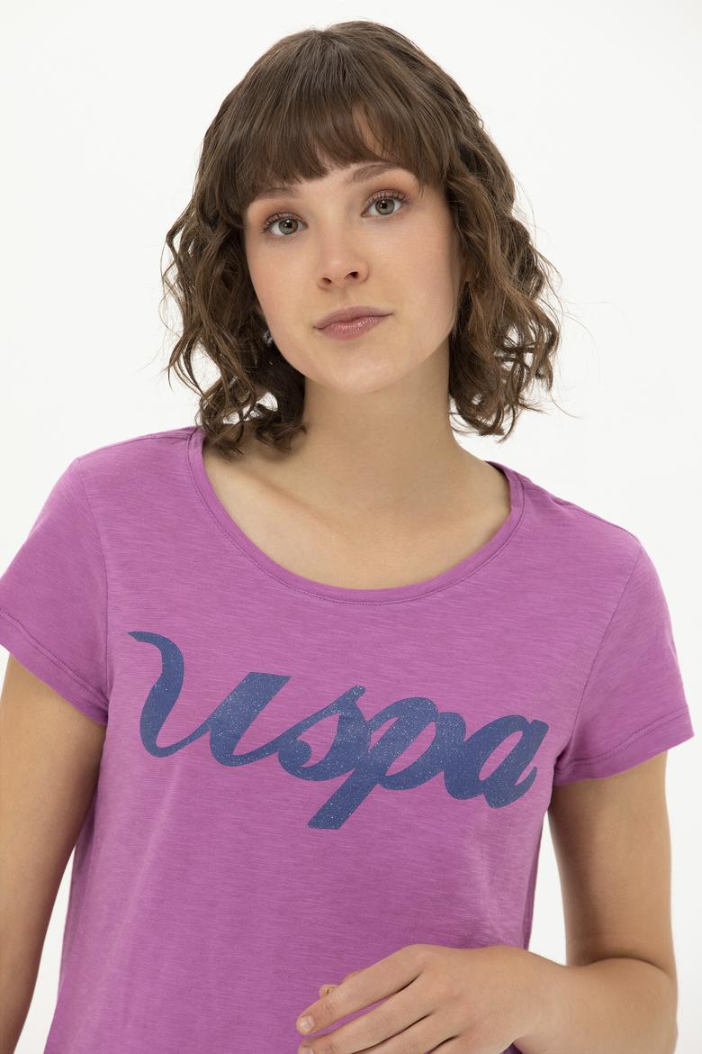 Kadın Menekşe Bisiklet Yaka Tişört - 50251960029