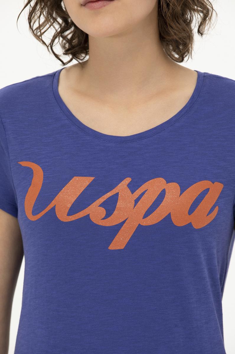 Kadın Mavi Bisiklet Yaka Tişört