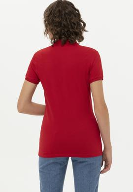 Kadın Kırmızı Basic Polo Yaka Tişört - 50262657033