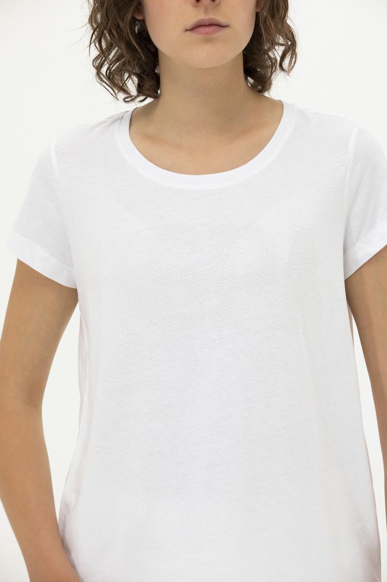 Kadın Beyaz Bisiklet Yaka Basic Tişört