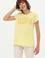 Kadın Açık Sarı Basic Bisiklet Yaka Tişört