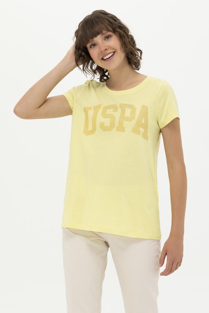 Kadın Açık Sarı Basic Bisiklet Yaka Tişört