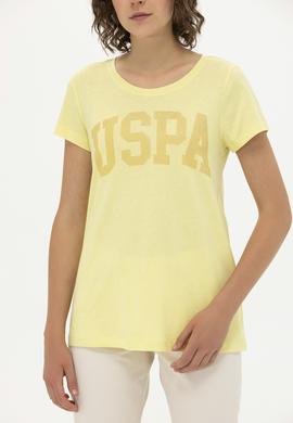 Kadın Açık Sarı Basic Bisiklet Yaka Tişört - 50262670165