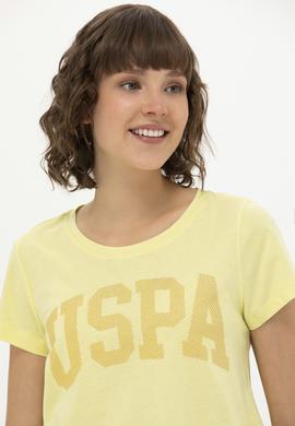 Kadın Açık Sarı Basic Bisiklet Yaka Tişört - 50262670165