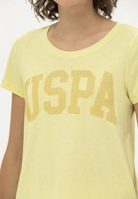 Kadın Açık Sarı Basic Bisiklet Yaka Tişört - 50262670165