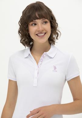 Kadın Beyaz Basic Polo Yaka Tişört - 50262698008