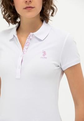 Kadın Beyaz Basic Polo Yaka Tişört - 50262698008