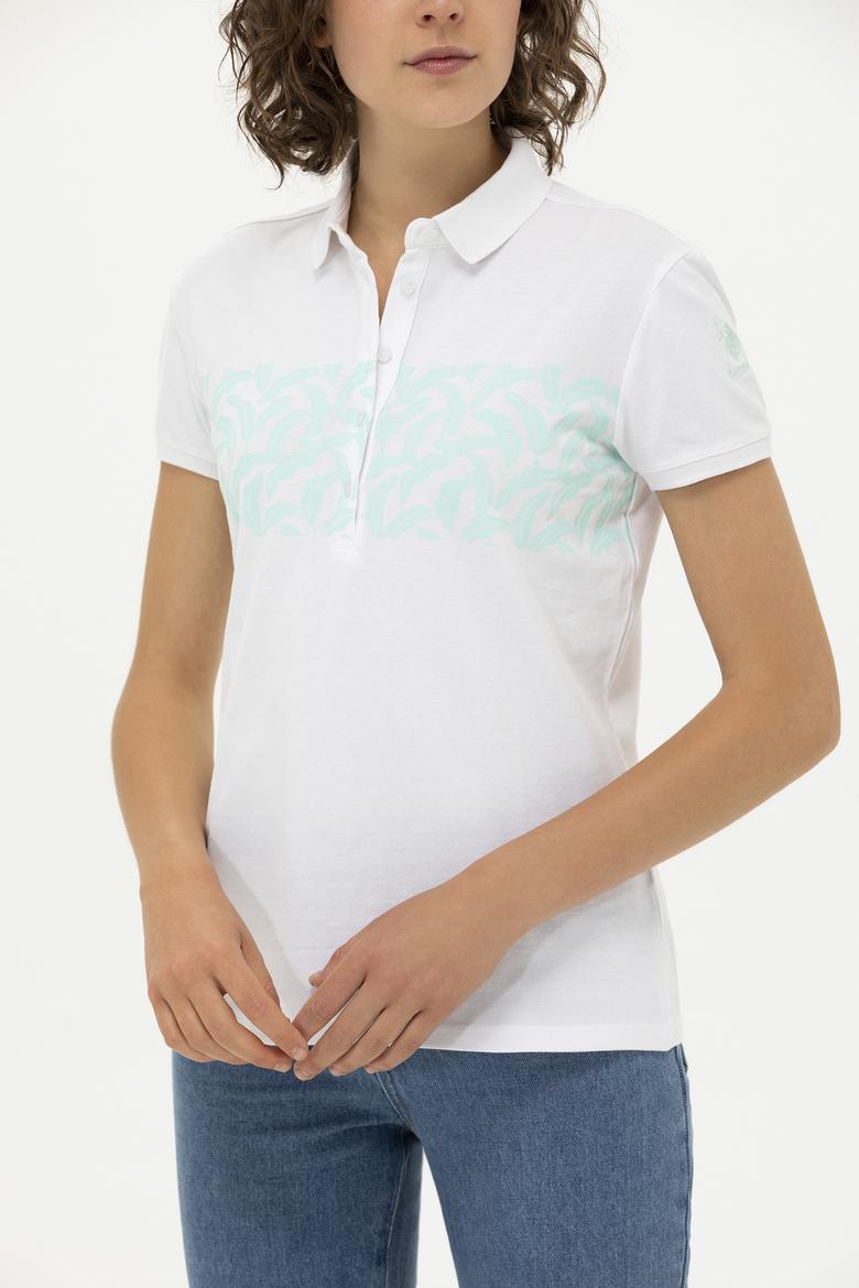 Kadın Su Yeşili Polo Yaka Tişört - 50262938025