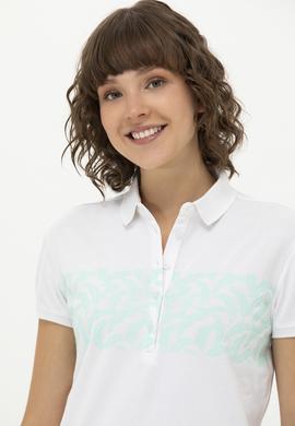 Kadın Su Yeşili Polo Yaka Tişört - 50262938025