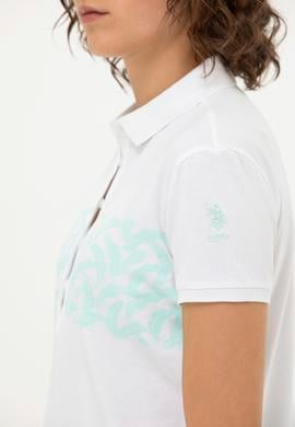 Kadın Su Yeşili Polo Yaka Tişört - 50262938025