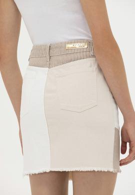 Kadın Krem Jean Etek - 50263756007