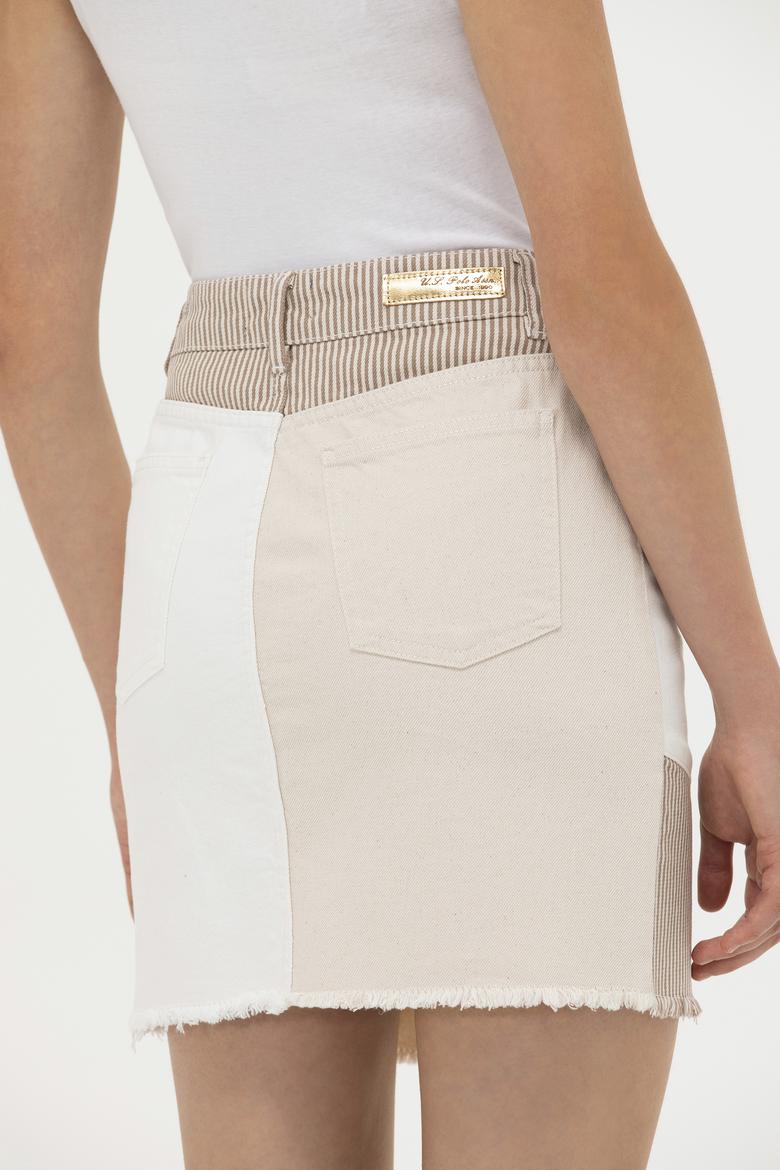 Kadın Krem Jean Etek - 50263756007