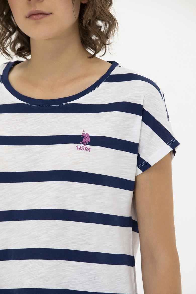 Kadın Lacivert Bisiklet Yaka Tişört - 50266180001