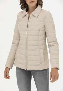 Kadın Ekru Deri Ceket - 50269051006