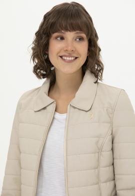 Kadın Ekru Deri Ceket - 50269051006