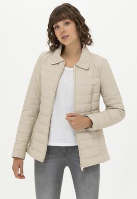 Kadın Ekru Deri Ceket - 50269051006